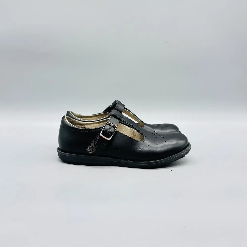 FootMates Shoes Kids Girls 12.5 Black Leather Mary Jane T Strap Dress Flats